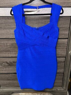 WOW couture Electric Blue Bandage Mini Dress - Sleeveless Bodycon